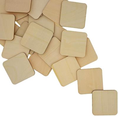 China China Unfinished Wood Wood Board Wooden Squares 3x3 Inch Squares Cutout Tiles DIY Supplies for sale