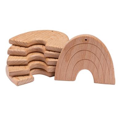 China Eco-friendly Customized Natural Wood Carved Wooden Animal Baby Molar Teether Wooden Toy for sale