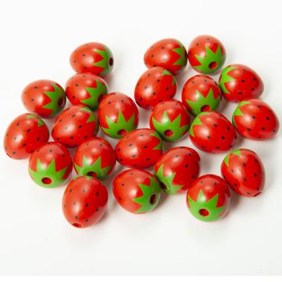 China Eco-friendly 2022 NEW Strawberry Wooden Beads Color Modern Wooden Bead for sale