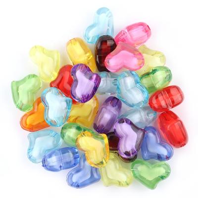 China DIY 100 Pcs Colorful Acrylic Heart Shape Beads Charm Clear Star Crystal Beads For Jewelry Making And Bracelets for sale