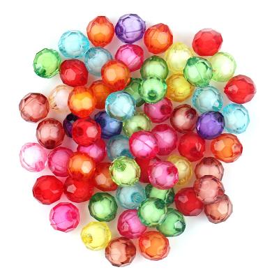 China DIY 200 Pcs Diamond Cut Round Shape Colorful Acrylic Charming Bead Clear Star Crystal Beads for Jewelry Making and Bracelets for sale