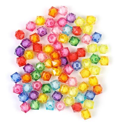 China DIY 200 Pcs Diamond Cut Square Shape Colorful Acrylic Charming Bead Clear Star Crystal Beads For Jewelry Making And Bracelets for sale