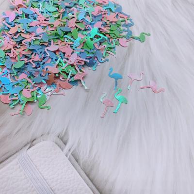 China Wholesale Eco-friendly 50G Kids Education Colorful Flamingo Loose Shape Sequin Glitter Flake Crafts For Home Wedding Decoration for sale