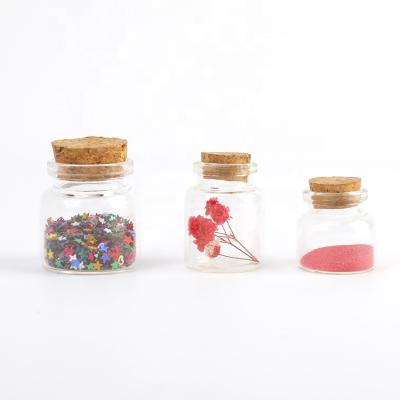 China Europe 10 Pcs Mini Tiny Clear Glass Bottle Jars Glass Bottles with Cork and Jute Rope for DIY Decor for sale