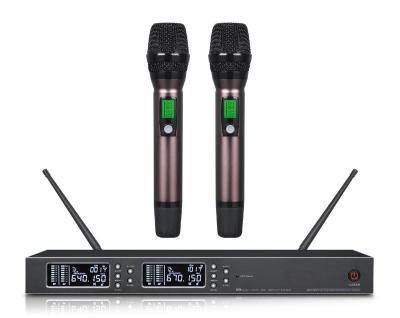 China Handheld Microphone Manufacturer OEM Professional UHF 2x100 Routes Mixer Handheld Digital Wireless Digital Console System Microphone Audio Microphone for sale