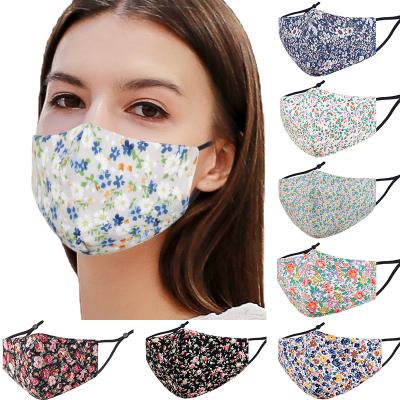 China Cotton Fashon Flower Cotton Facemask Insert Filter Facemask Cloth Dustproof Washable Reusable Printed Maskes Factory for sale