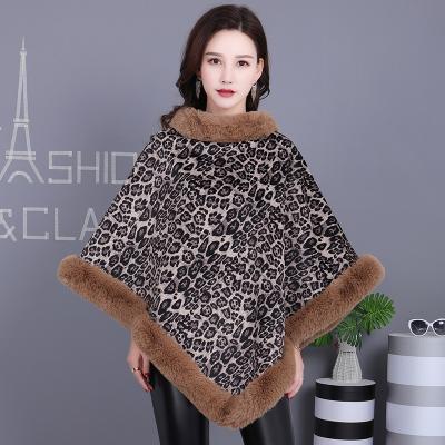 China Autumn/Winter Season Women's Daily Life Leopard Fur Free Heat Waist Scarf Velor Cashmere Thick Warm Thick Shawl for sale