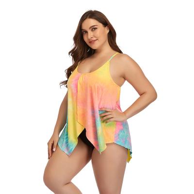 China Breathable High Quality Hot-selling Plus Size Stain Swimwear Manufacturers Boxer Swimwear Print Skirt V-Neck Ladies Swimsuit for sale