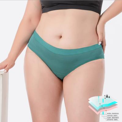 China Antibacterial Women's Physiological Underwear Hollow Out Period Four Layers Menstrual Bragas Large Size Panties Leakage-proo for sale