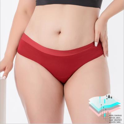 China Antibacterial Women's Physiological Underwear Hollow Out Period Four Layers Menstrual Bragas Large Size Panties Leakage-proo for sale