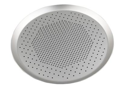 China 1.6mm Anodized Aluminum Perforated Pizza Pan With Round Punching Food Grade 15 Inch for sale