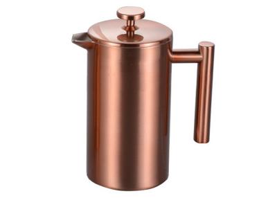 China Double Wall Metal French Press 27oz / 34oz Copper French Press Coffee Maker for sale