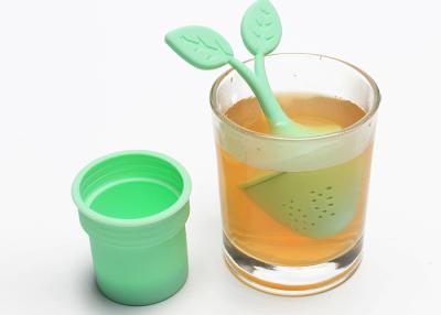 China Leaf Shape Loose Leaf Silicone Tea Infuser Steeper Food Grade for sale