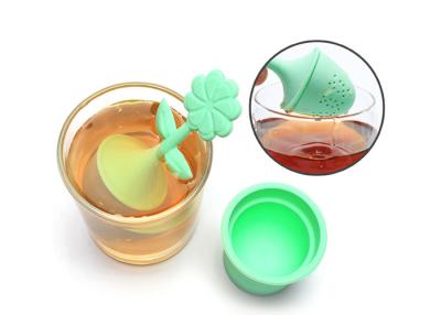 China Flower Shape Silicone Tea Infuser Loose Leaf Tea Filter 11.5x5.5x5.5cm for sale