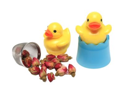 China Food Grade Cute Duck Tea Steeper Customize Color 43g Silicone Tea Bag for sale