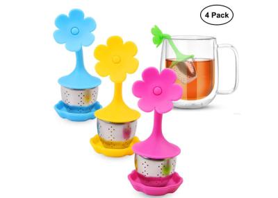 China LFGB/FDA Stainless Steel Tea Infuser With Silicone Sun Flower Shape Single Cup Tea Infuser for sale