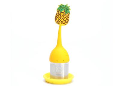 China Lovely Pineapple Shape Silicone Tea Bag Strainer Filter Ss Tea Strainer for sale