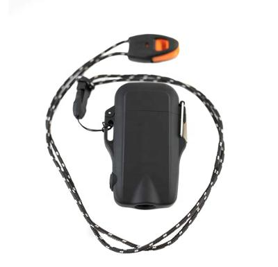 China Electric Minimalist Waterproof Windproof Top-Coating Dual Arc Plasma USB with Built-in Flashlight, Paratinder Lanyard and Emergency Whistle for sale