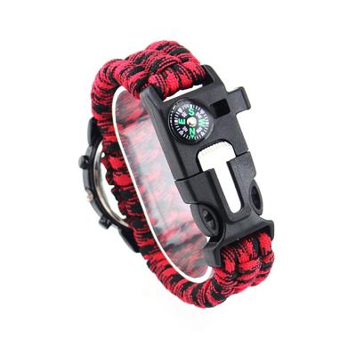 China FREE SAMPLE ALARM Survival Gift Paracord Paracord Rescue Outdoor Survival Watch with Luminous Effect for sale