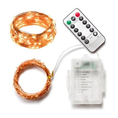 China Copper Wire String Lights 2021 Amazon Christmas Picture Hot Selling Copper Wire 50 String Battery Operated Remote Control Lights for sale