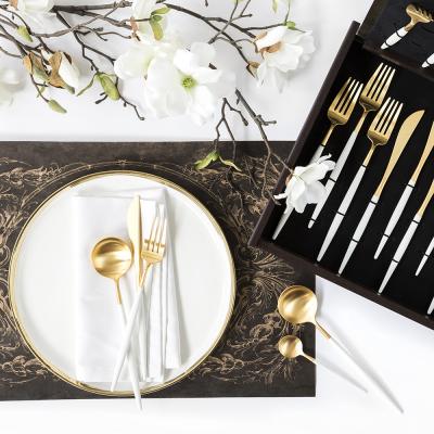 China Viable Wholesale 24PC Flatware Gift Set Fork Knife Spoon Stainless Steel Cutlery Set 24PCS for sale