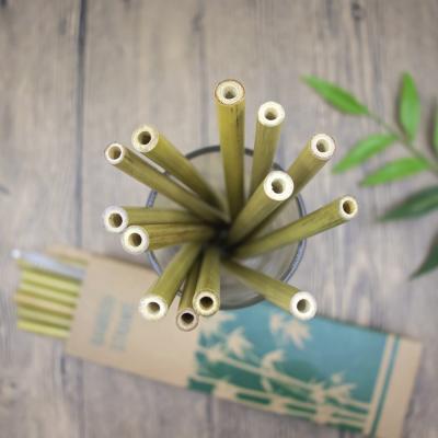 China CLASSIC Natural Bamboo Straws Reusable Straws Bulk Logo Bamboo Drinking Straws Custom Made for sale