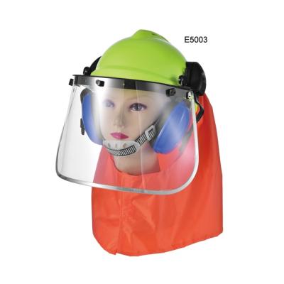 China Chinese Suppliers Full Face Protection ABS Material Working Face Helmet Set With Protective Mask Ear Sleeve And Visor E5003 for sale