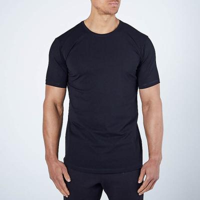 China Men Antibacterial Fitness Cotton High Quality Black T-Shirt for sale