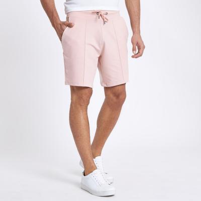 China Jiangxi Antibacterial Factory Custom Mens Pink Lycra Cotton Gym Slim Fit Shorts for sale