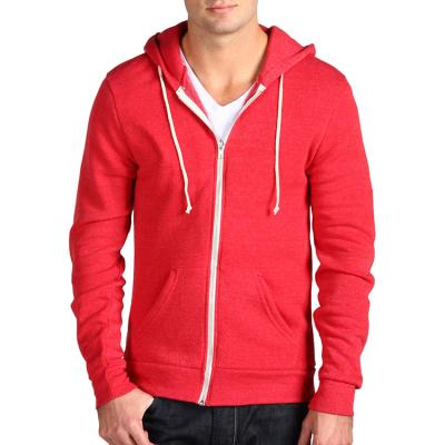 China Customized Cotton 20 Base 80 Mens Anti-Shrink Polyester Zipper- Red Wholesale Customized Hoodie for sale