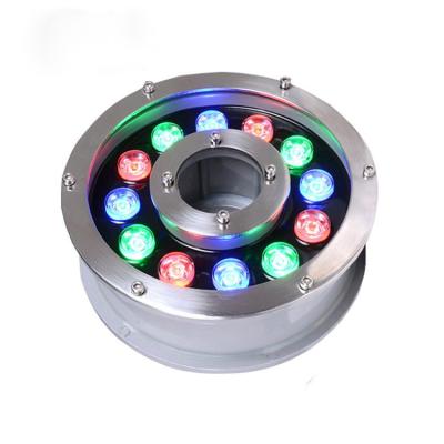 China LANDSCAPE 12W Ring And Round Shape Pool RGB Color Fountain Led Light DMX Submersible Fountain Led Light for sale