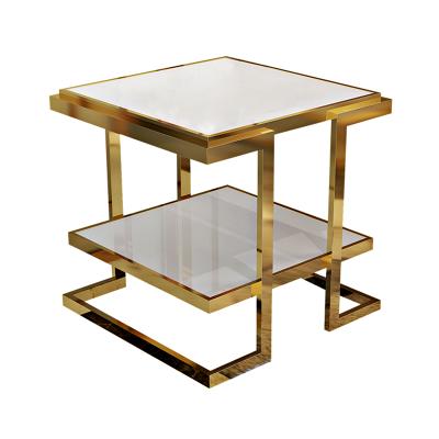 China Modern coffee table fashion console table stainless steel furniture metal coffee table marble top legs for sale