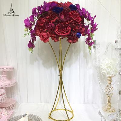 China 10PCS/lot Weddings Flower Pillar Gold Metal Flower Stand Shape Romantic Wedding Frame Beautiful For Wedding Party Event Decoration for sale