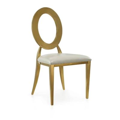 China Fashion factory price rose gold mental round back dining chair fashion creative chairs for wedding for sale