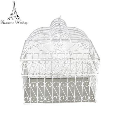 China Wedding Decoration Hot Selling White Metal Birdcage And Wedding Decoration For Wholesale for sale