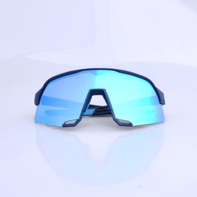 China Usom Factory Direct Sales Ice Blue Mirror Coating Half Frame Sports Windproof Oversized Sunglasses Full UV400 for sale