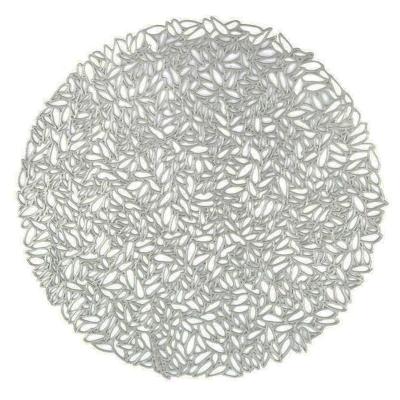 China Sustainable Round Wedding Gold PVC Decorative Plastic Place Mat For Dining Table for sale