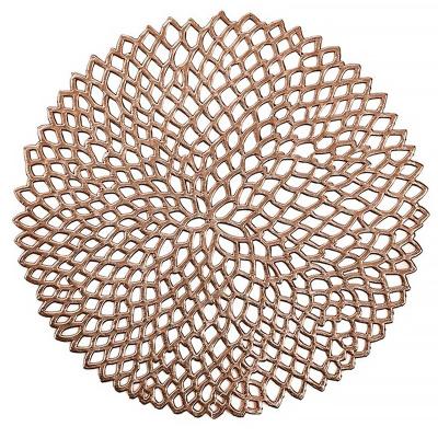 China Gold Silver Place Mat Viable Rose Gold Dining Table Mat Beaded Place Mat PVC Place Mat Set 6 for sale