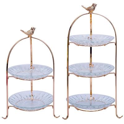 China 2 Tier Multi-Layer Metal Fruit Dish Serving Tray Cake Stand Cupcake Stand Stands For Wedding Dessert Shelf Displays Party for sale