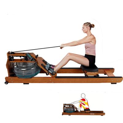 China Commercial Use Seated Row Machine Wooden Water Rower Rowing Machine Indoor Cardio Gym Equipment for sale