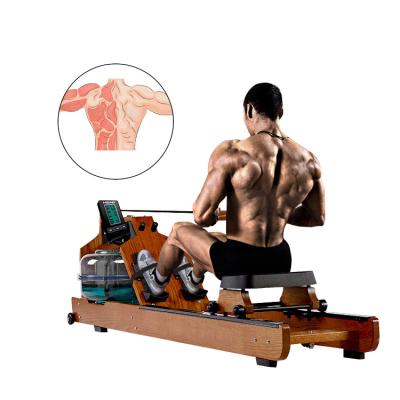 China Safe Hot Selling Water Inline Rower Fitness Machine Gym Wooden Rowing Equipment for sale