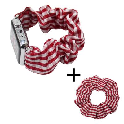 China Elastic Band 38/40mm Plaid Printed iWatch Elastic Scrunchies Band for Series 5/4/3/2/1 for sale