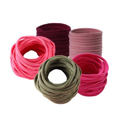 China Customized Cheap Customized High Quality Solid Color Elastic Hair Bands Hair Ties Wholesale Durable Low MOQ For Women for sale