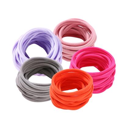 China New Fashion Durable Long Lasting Wholesale Solid Multicolor Girls Customized High Elastic Stretch Eco-friendly Cloth Hair Ties for sale