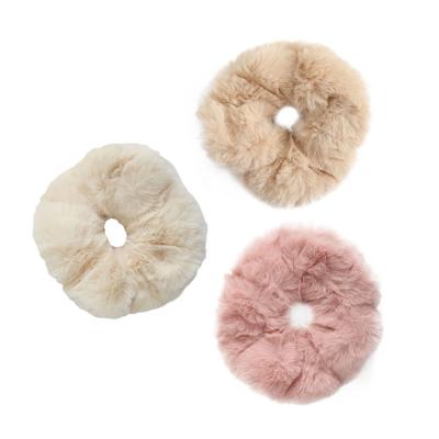 China Travel/home trip/hair/hairy home scrunchies/elastic hair wholesale shape solid color softly supporting hair material women girls ponytail for sale