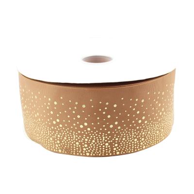 China 75MM Viable 3inch Gold Foil Printing DIY Unicorn Heart Stitches Grosgrain Ribbon 50yards/roll for sale