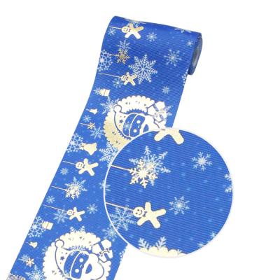 China Christmas Fashion Holiday Holiday Pattern Heat Transfer Foil Wholesale Decorative Hot Grosgrain Ribbon New Coming for sale