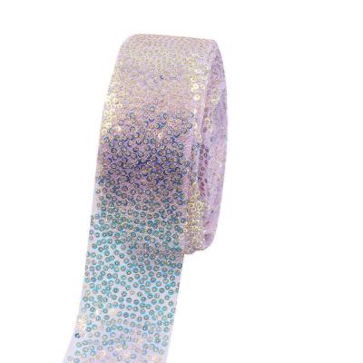 China High Tenacity 75mm Sequin Tulle Ribbon Hair Accessories Ribbon for sale