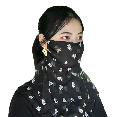 China 100% UV Neck Care Mulberry Silk Face Cover Neck Care Face Veil Anti UV For Women for sale