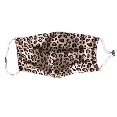 China 100% Pure Silk Face Cover Leopard Reusable Nature Mulberry Silk Face Mask for sale